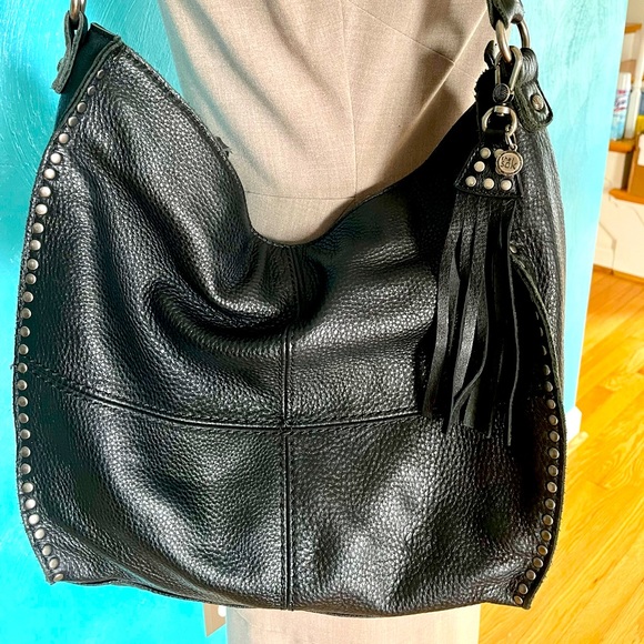 sak black leather purse